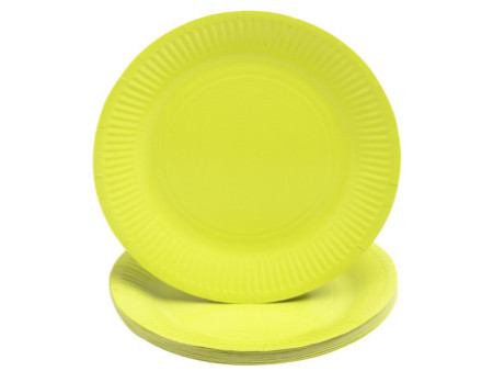PROnappe Assiette en carton, rond, 230 mm, vert kiwi