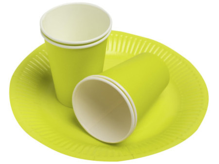 PROnappe Assiette en carton, rond, 230 mm, vert kiwi