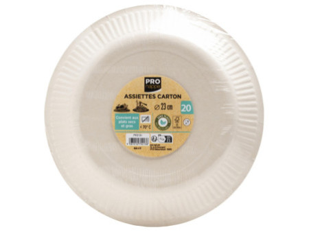 PROnappe Assiette en carton, rond, 230 mm, vert kiwi