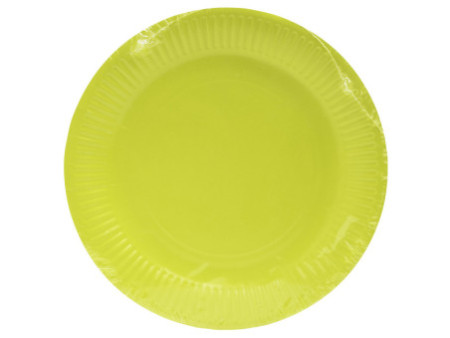 PROnappe Assiette en carton, rond, 230 mm, vert kiwi
