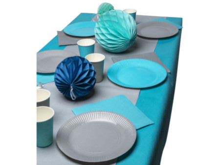 PROnappe Assiette en carton, rond, 230 mm, gris