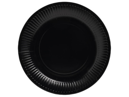 PROnappe Assiette en carton, rond, 230 mm, noir