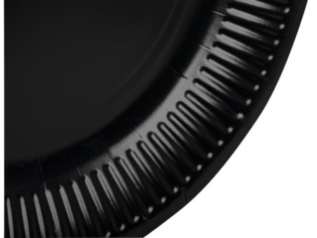 PROnappe Assiette en carton, rond, 230 mm, noir