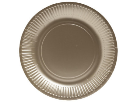 PROnappe Assiette en carton, rond, 230 mm, or
