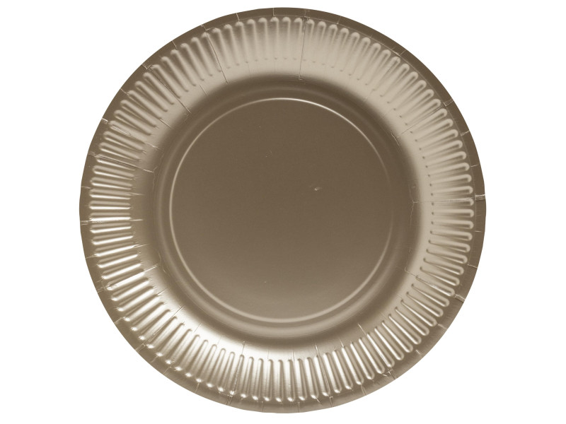 PROnappe Assiette en carton, rond, 230 mm, or