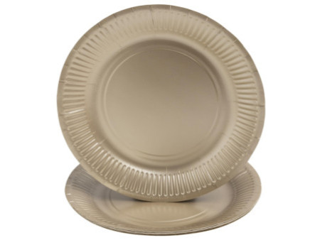 PROnappe Assiette en carton, rond, 230 mm, or