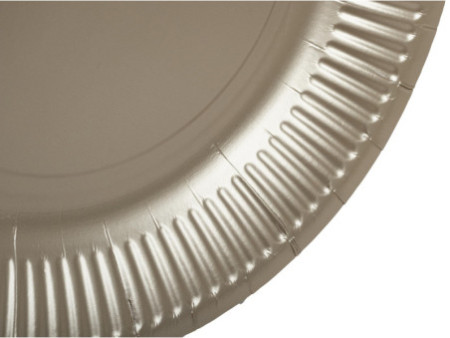PROnappe Assiette en carton, rond, 230 mm, or
