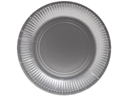 PROnappe Assiette en carton, rond, 230 mm, argent