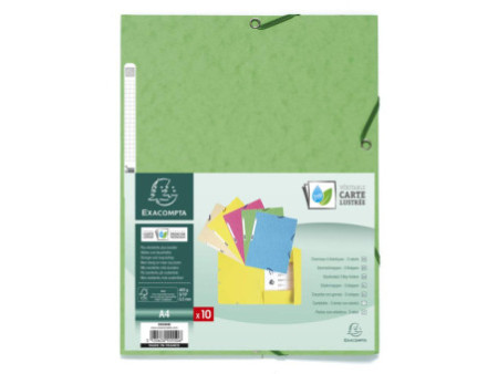 EXACOMPTA Chemise à élastiques, A4, carton, assorti pastel