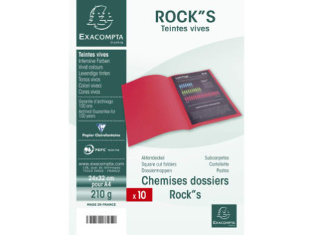 EXACOMPTA Chemises ROCK'S, A4, framboise