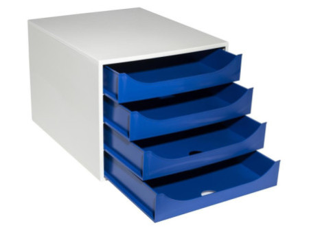 EXACOMPTA Module de classement ECOBOX, 4 tiroirs, bleu nuit