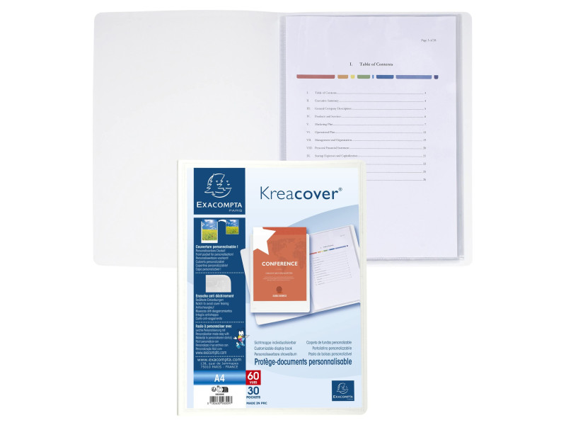 EXACOMPTA Protège-documents Kreacover, A4, 30 pochettes
