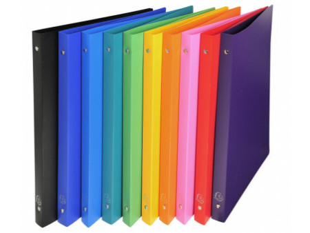 EXACOMPTA Classeur à anneaux, PP, 4 anneaux, A4, assorti