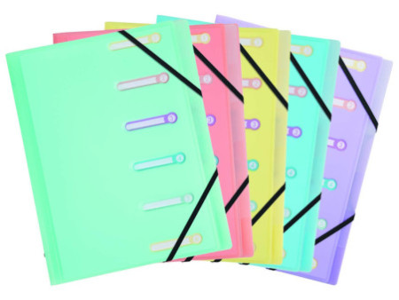 EXACOMPTA Trieur Chromaline, A4, 6 compartiments, assorti