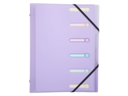 EXACOMPTA Trieur Chromaline, A4, 6 compartiments, assorti