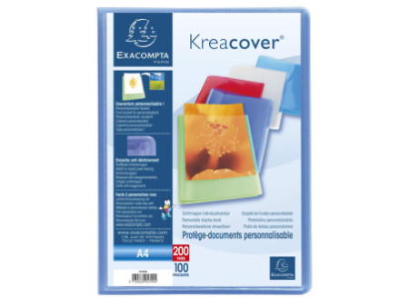 EXACOMPTA Protège-documents, A4, PP, 100 pochettes, assorti