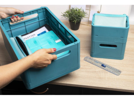 EXACOMPTA Boîte de rangement Smart Case Mini, bleu pacifique
