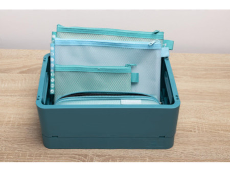 EXACOMPTA Boîte de rangement Smart Case Midi, bleu pacifique