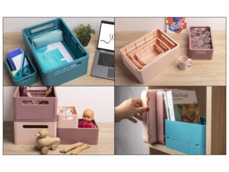 EXACOMPTA Boîte de rangement Smart Case Midi, vieux rose