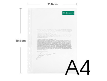 EXACOMPTA Pochette perforée, A4, PP, transparent