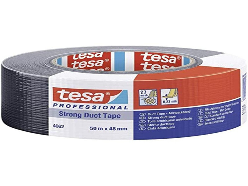 tesa Ruban toilé 4662, 48 mm x 50 m, noir