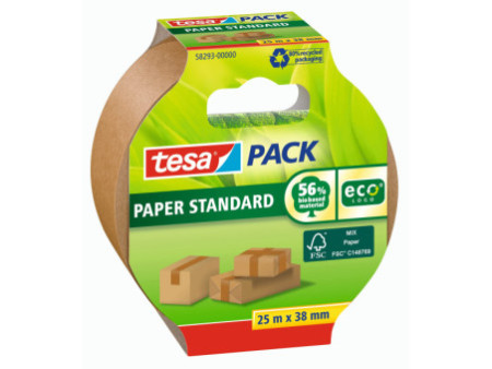 tesapack Ruban adhésif d'emballage PAPER ecoLogo, 38mm x 25m