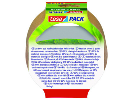 tesapack Ruban adhésif d'emballage PAPER ecoLogo, 38mm x 25m