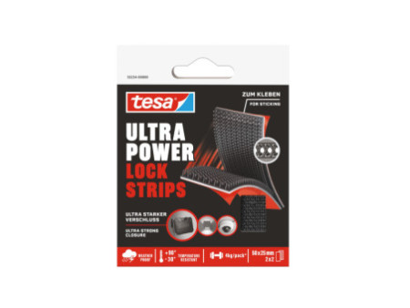 tesa Bande auto-agrippante Ultra Power Lock Strips, 25x50mm