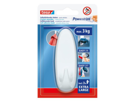 tesa Crochet Powerstrips EXTRA LARGE ovale, blanc