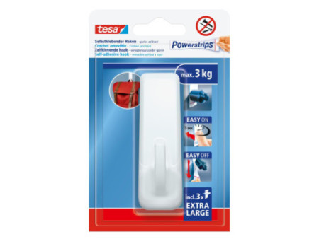 tesa Crochet Powerstrips EXTRA LARGE rectangulaire, blanc