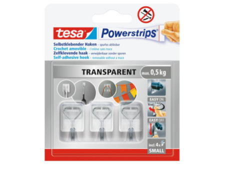 tesa Crochet Powerstrips WIRED HOOK SMALL, transparent