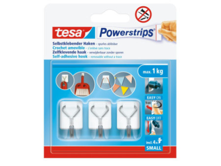 tesa Crochet Powerstrips WIRED HOOK SMALL, blanc