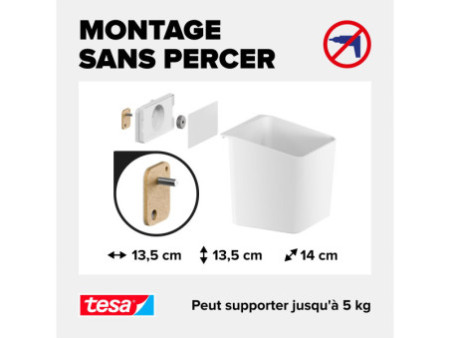 tesa KITCHEN Pot pour herbes aromatiques, blanc