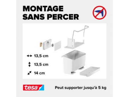 tesa KITCHEN Rangement pour évier, blanc