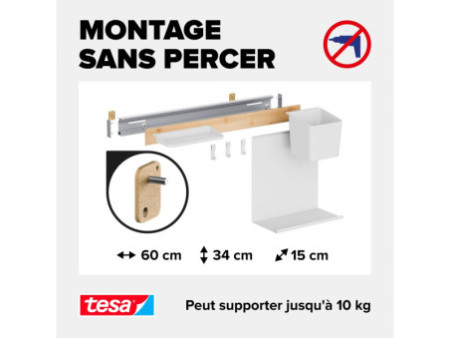 tesa KITCHEN Kit combi S, 6 pièces, blanc