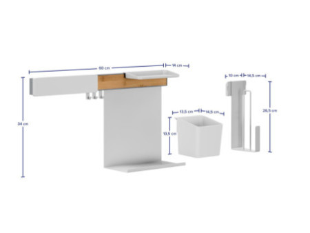 tesa KITCHEN Kit combi L, 8 pièces, blanc