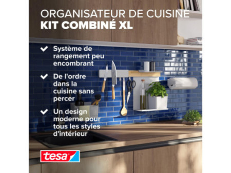 tesa KITCHEN Kit combi XL, 9 pièces, blanc