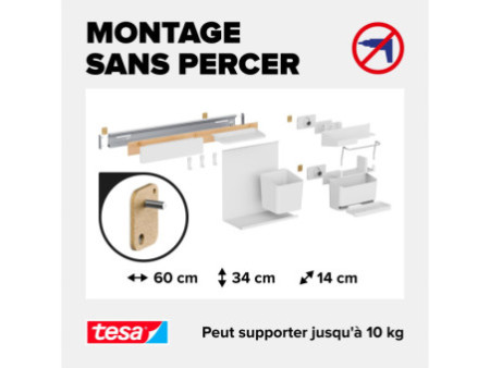 tesa KITCHEN Kit combi XL, 9 pièces, blanc