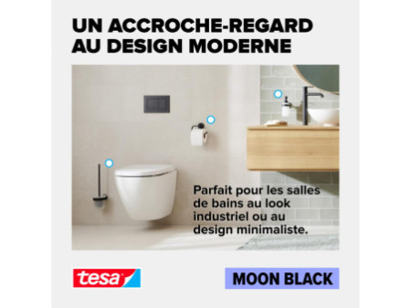 tesa Support rouleau de papier toilette MOON BLACK, noir