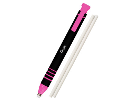 Läufer Stylo-gomme en plastique, 2 gommes de rechange, rose