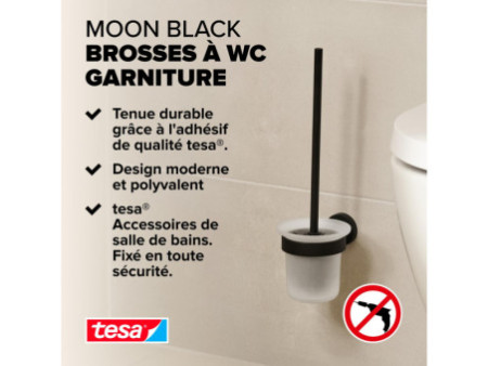 tesa Ensemble pour WC MOON BLACK, noir
