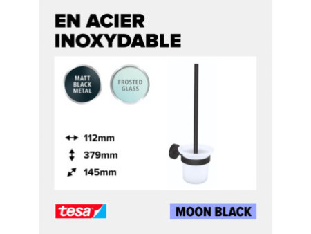 tesa Ensemble pour WC MOON BLACK, noir
