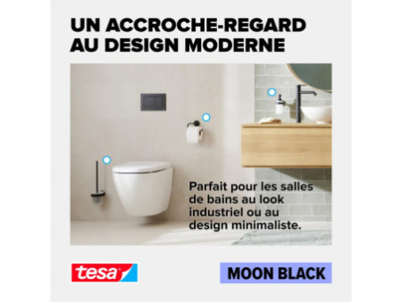 tesa Support de serviette de toilette MOON BLACK, noir