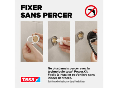 tesa Distributeur de savon MOON BLACK, verre satiné, noir