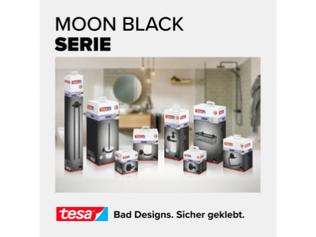 tesa Corbeille de douche MOON BLACK, 1 niveau, noir