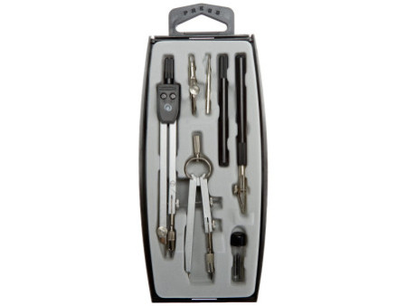 herlitz Coffret de compas, 7 pièces, noir