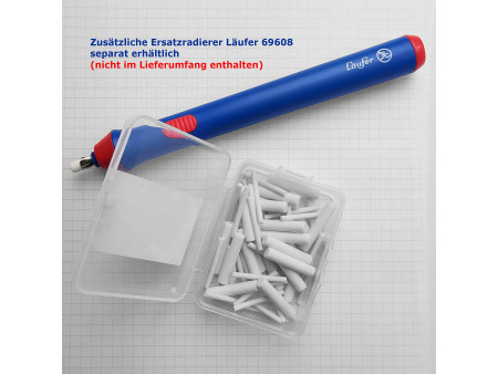 Läufer Gomme électrique, avec embout échangeable, bleu