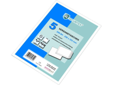 SECURITEX Pochette d'expédition, B4, sans fenêtre, blanc