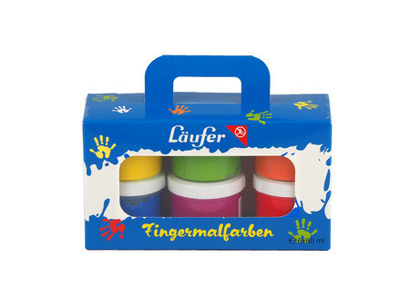 Läufer Gouache aux doigts, assorti, set 6 x 60 ml