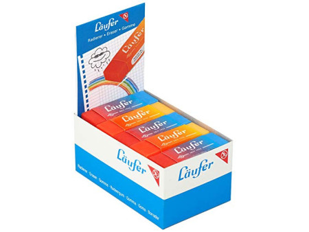 Läufer Gomme en plastique PLAST COLOR, en présentoir de 20